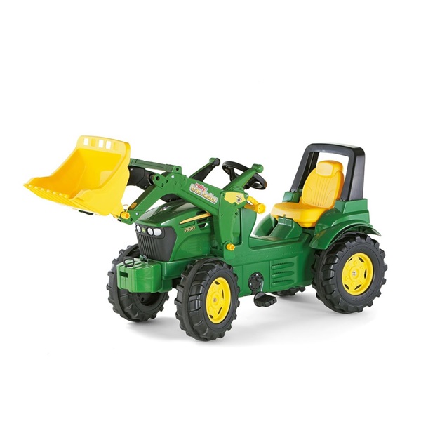 Pedálos traktor rakodó Rolly Toys John Deere Farmtrac zöld