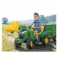 Pedálos traktor rakodó Rolly Toys John Deere Farmtrac zöld