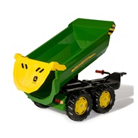 Dömper vontató pótkocsi Rolly Toys John Deere Halfpipe zöld