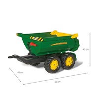 Dömper vontató pótkocsi Rolly Toys John Deere Halfpipe zöld