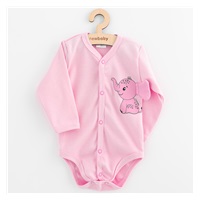 Baba teljes hosszában patentos hosszú ujjú body New Baby Happy Elephant pink