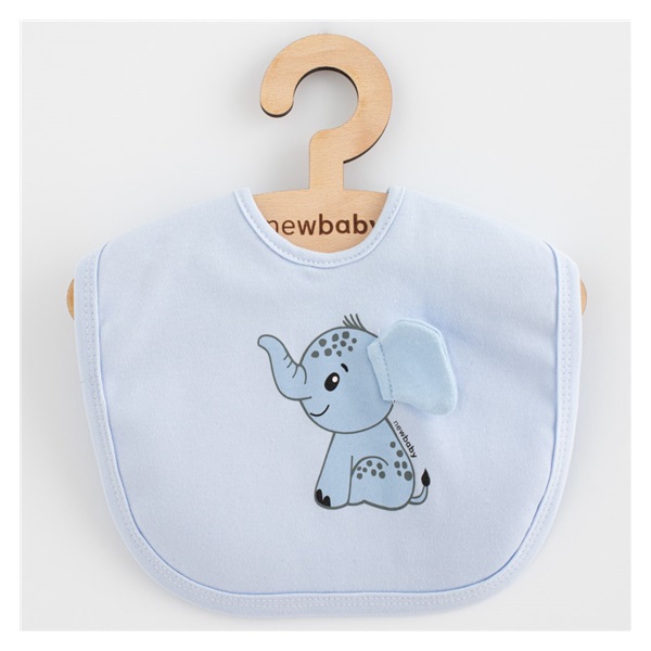 Gyermek pamut előke New Baby Happy Elephant blue