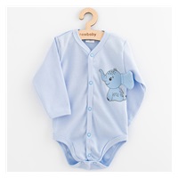 Baba teljes hosszában patentos hosszú ujjú body New Baby Happy Elephant blue