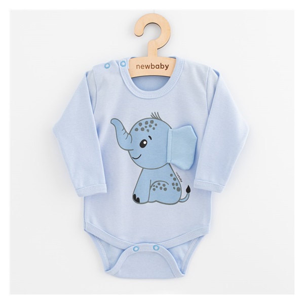 Baba hosszú ujjú body New Baby Happy Elephant blue