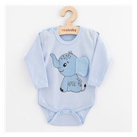 Baba hosszú ujjú body New Baby Happy Elephant blue