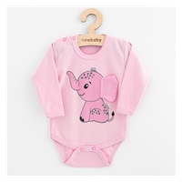 Baba hosszú ujjú body New Baby Happy Elephant pink