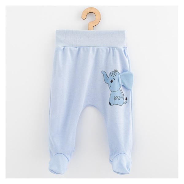 Baba pamut lábfejes nadrág New Baby Happy Elephant blue