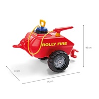 Tartálykocsi szivattyúval és locsolóval Rolly Toys Vacumax Fire piros