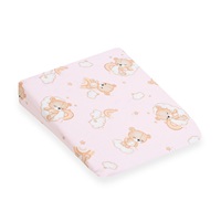 Baba párna huzat - ék alakú New Baby BASIC fehér 30x37 cm bear pink