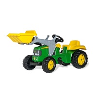 Pedálos traktor rakodóval és pótkocsival Rolly Kid John Deere zöld