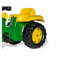 Pedálos traktor rakodóval és pótkocsival Rolly Kid John Deere zöld