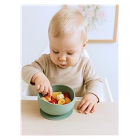 Baba szilikon tál tapadókoronggal New Baby zöld