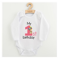 Baba body nyomtatással New Baby My first birthday pink