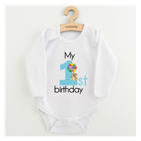 Baba body nyomtatással New Baby My first birthday blue