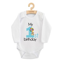 Baba body nyomtatással New Baby My first birthday blue