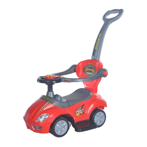 Bébitaxi tolókarral 3az1-ben Baby Mix Mega Car piros (A CSOMAGOLÁS SERULT)