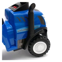 Gyerek jármű traktor utánfutóval és szerszámokkal Baby Mix New Holland sárga (A CSOMAGOLÁS SERULT)