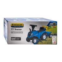 Gyerek jármű traktor utánfutóval és szerszámokkal Baby Mix New Holland sárga (A CSOMAGOLÁS SERULT)