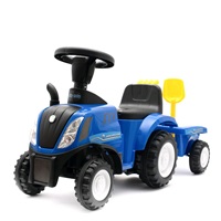 Gyerek jármű traktor utánfutóval és szerszámokkal Baby Mix New Holland sárga (A CSOMAGOLÁS SERULT)