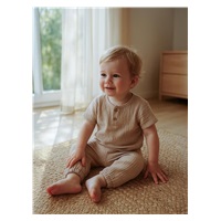 Baba muszlin szett póló és nadrág New Baby beige