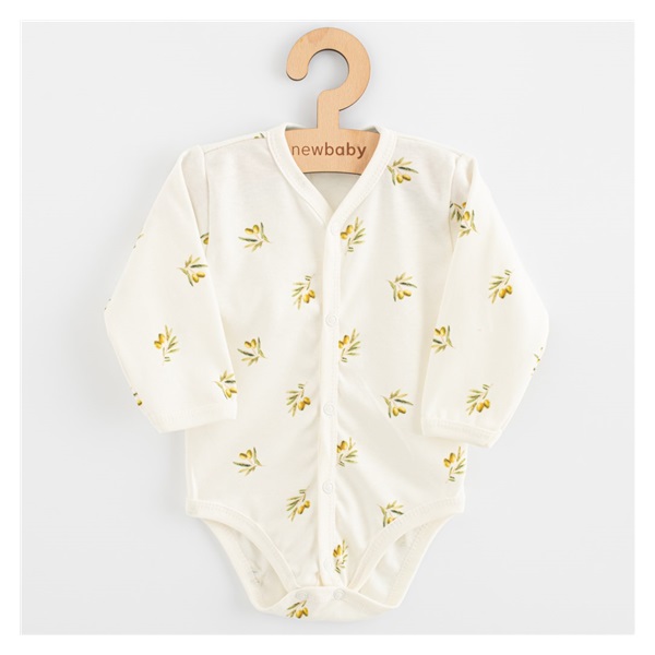 Baba Biopamut hosszú ujjú patentos body New Baby Olives