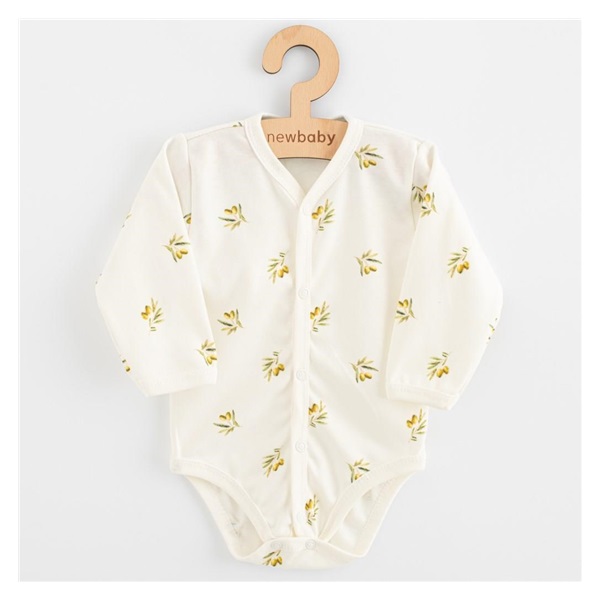 Baba Biopamut hosszú ujjú patentos body New Baby Olives
