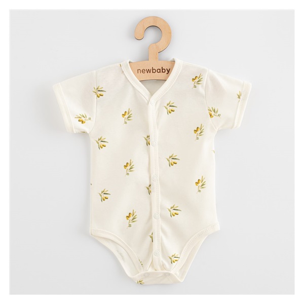 Baba Biopamut rövid ujjú patentos body New Baby Olives