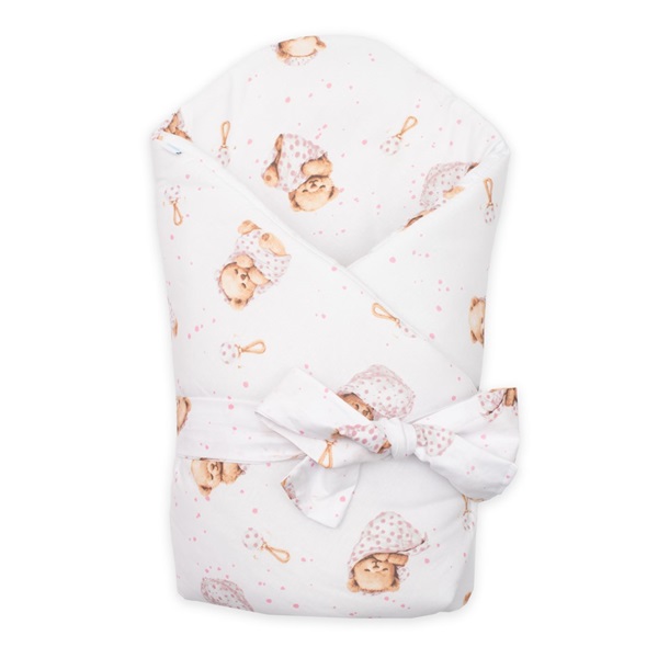 Gyerek pólya New Baby Sweet teddy bear 80x80 cm pink