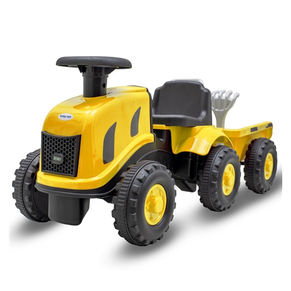 Gyermek lábbal hajtós traktor Baby Mix Benny sárga