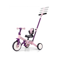 Gyerek háromkerekű bicikli 5az1-ben Milly Mally Optimus Max tolókarral pink