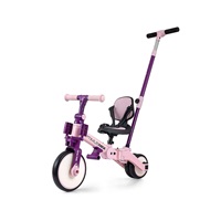 Gyerek háromkerekű bicikli 5az1-ben Milly Mally Optimus Max tolókarral pink