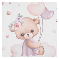 Pelenkázó lap puha Baby Mix Medvídek 47x70cm rózsaszín