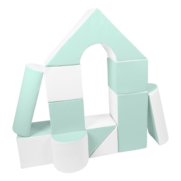 Habkockák – óriási építőkészlet 11 db white-mint