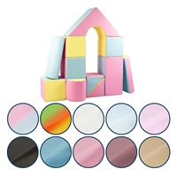 Habkockák – óriási építőkészlet 11 db pink-blue-yellow (pastel)