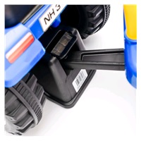Gyerek jármű traktor utánfutóval és szerszámokkal Baby Mix New Holland sárga (Szinte új)