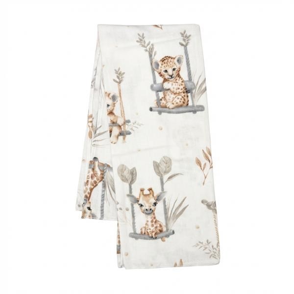 Flanel pelenka nyomtatott mintával New Baby ZOO beige