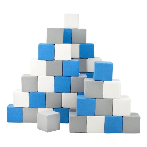 Habkockák - 45 darabos nagy habkocka Pyramida blue white grey