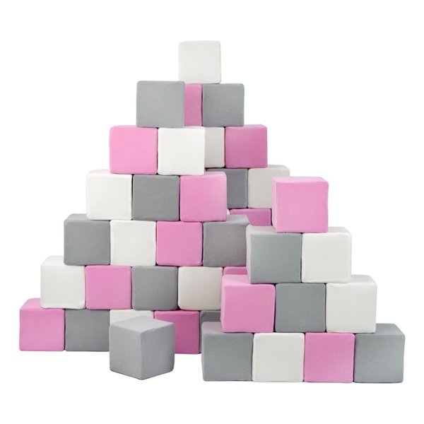 Habkockák - 45 darabos nagy habkocka Pyramida pink white grey