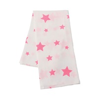 Pamut tetra pelenka New Baby Softy nyomtatott mintával  70 x 70 cm 4 db fehér-rózsaszín (sérült csomagolás)