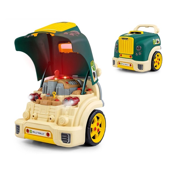 Realisztikus modell az autó elejének nyitható motorháztetőjével, Milly Mally N-GINE green