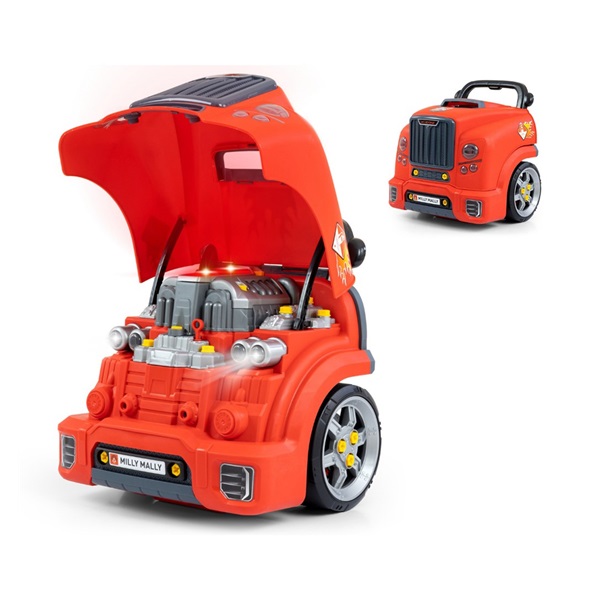 Realisztikus modell az autó elejének nyitható motorháztetőjével, Milly Mally N-GINE red