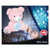 Plüss szundibarát maci projektorral Milly Mally Bear pink