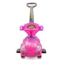 Bébitaxi tolókarral 3az1-ben Baby Mix Mega Car rózsaszín (Sérült csomagolás)