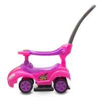 Bébitaxi tolókarral 3az1-ben Baby Mix Mega Car rózsaszín (Sérült csomagolás)