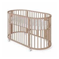 Gyermek növekedő 3-az-1-ben ovális kiságy + matrac New Baby kasmír színű