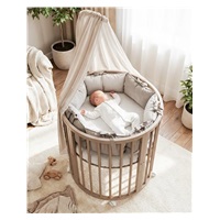 Gyermek növekedő 3-az-1-ben ovális kiságy + matrac New Baby kasmír színű