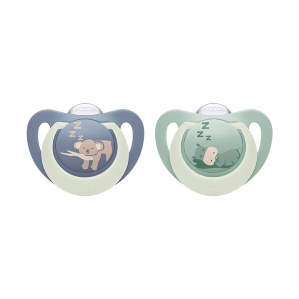 Baba cumi  NUK First Choice Night 0-6m 2 db Hippo/Koala