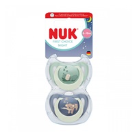 Baba cumi  NUK First Choice Night 6-18m 2 db Hippo/Koala