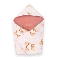 Bélelt babatakaró, pólya autós hordozóba New Baby Love Teddy Bear pink