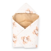 Bélelt babatakaró, pólya autós hordozóba New Baby Love Teddy Bear beige